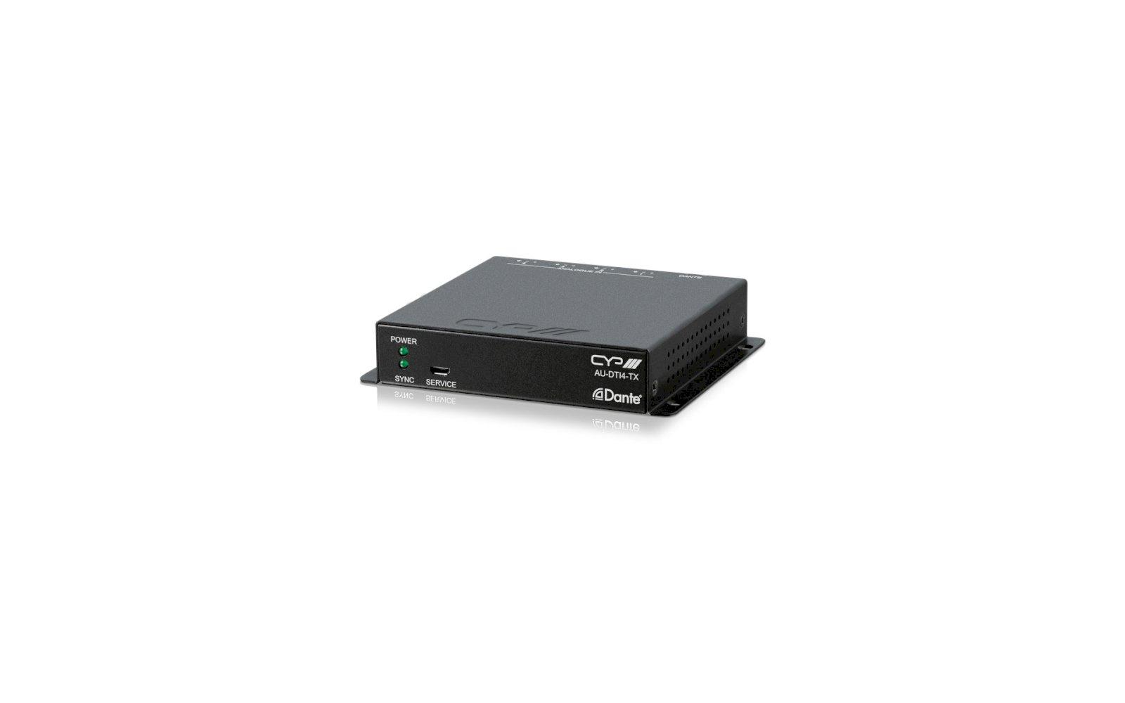 Dante transmitter with 4 audio channels