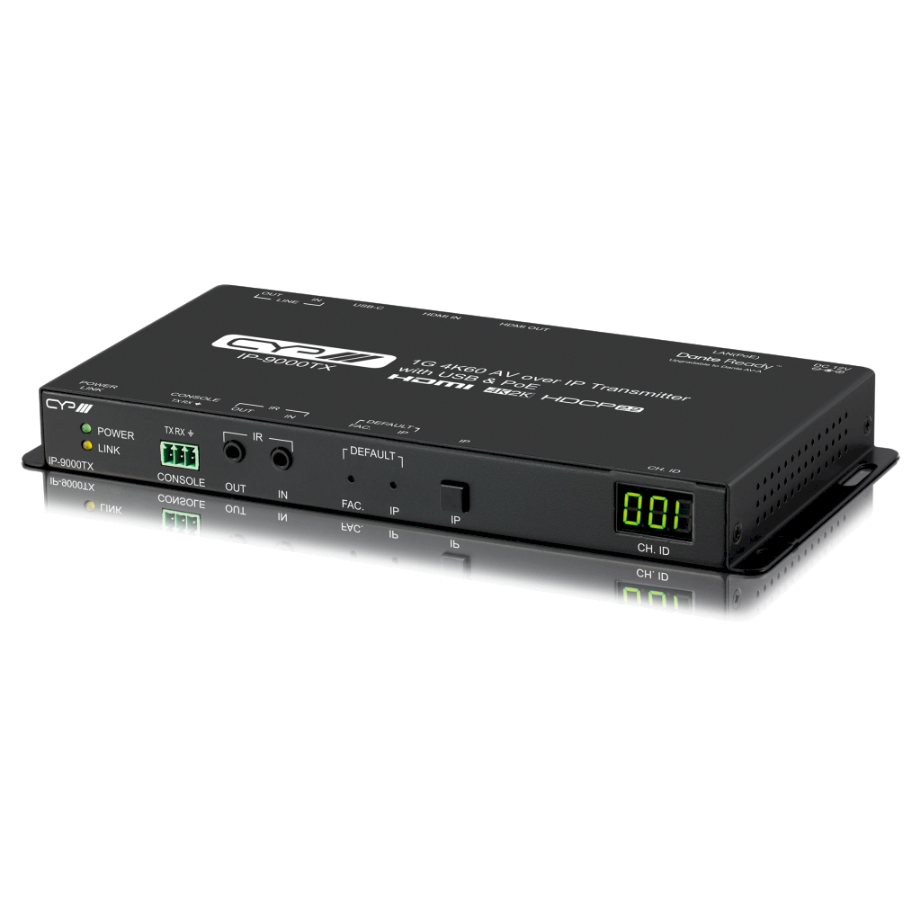 IP-9000TX - Trasmet. AVoIP 1G 4K60 con USB e PoE