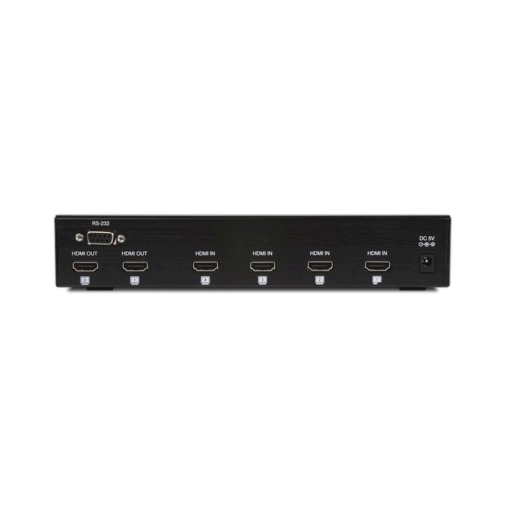 4-Way HDMI Switcher with 2 Identical Outputs